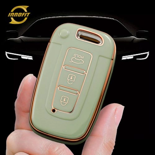 HYC1T1-Green-Gold Plating- Car Key Cover For Hyundai