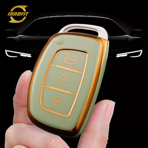 HYD2T1-Green-Gold Plating- Car Key Cover For Hyundai