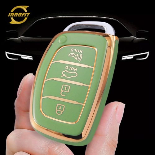HYD3T1-Green-Gold Plating- Car Key Cover For Hyundai