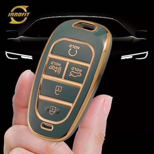 HYE3T1-Granny Grey-Gold Plating- Car Key Cover For Hyundai