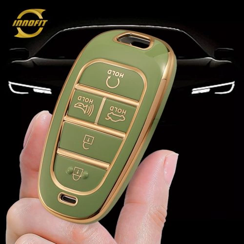 HYE3T1-Green-Gold Plating- Car Key Cover For Hyundai