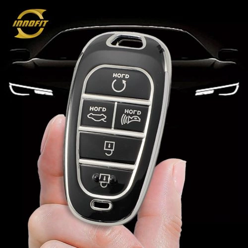 HYE3T1-Black-Silver Plating- Car Key Cover For Hyundai