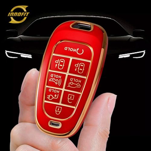 HYE5T1-Red-Gold Plating- Car Key Cover For Hyundai