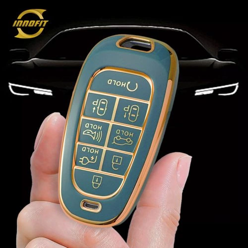 HYE5T1-Granny Grey-Gold Plating- Car Key Cover For Hyundai
