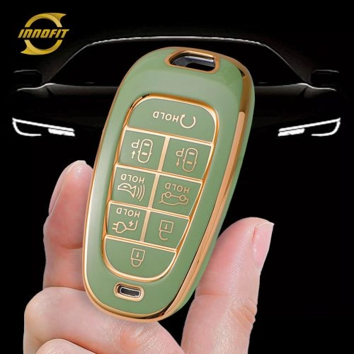 HYE5T1-Green-Gold Plating- Car Key Cover For Hyundai