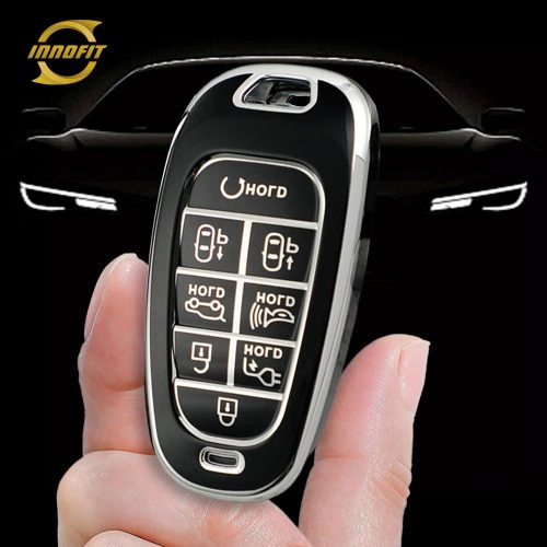 HYE5T1-Black-Silver Plating- Car Key Cover For Hyundai