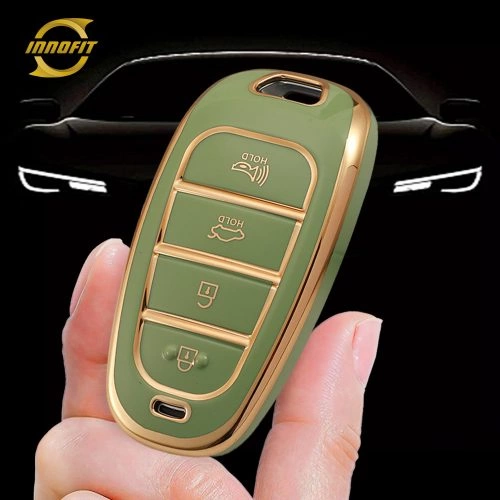 HYE7T1-Green-Gold Plating- Car Key Cover For Hyundai