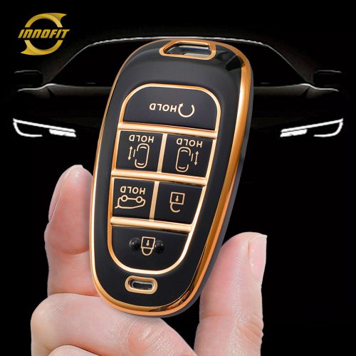 HYE9T1-Black-Gold Plating- Car Key Cover For Hyundai
