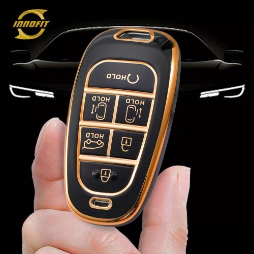 HYE9T1-Black-Gold Plating- Car Key Cover For Hyundai