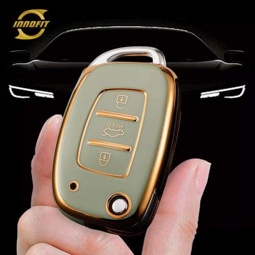 HYF1T1-Green-Gold Plating- Car Key Cover For Hyundai
