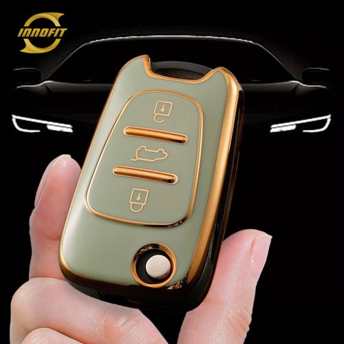 HYG2T1-Green-Gold Plating- Car Key Cover For Kia