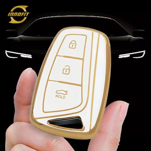 HYH1T1-White-Gold Plating- Car Key Cover For Hyundai GENESIS