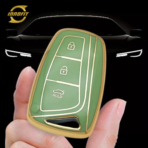 HYH1T1-Green-Gold Plating- Car Key Cover For Hyundai GENESIS