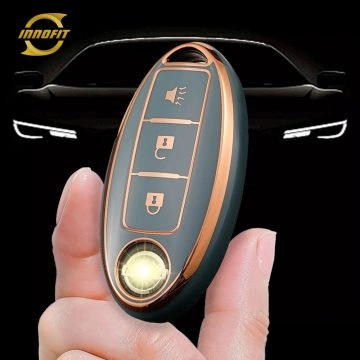 NIB2T1-Granny Grey-Gold Plating- Car Key Cover For Nissan Infiniti