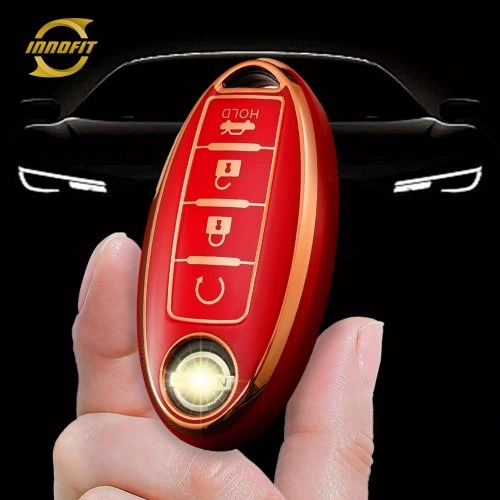 NIB4T1-Red-Gold Plating- Car Key Cover For Nissan Infiniti