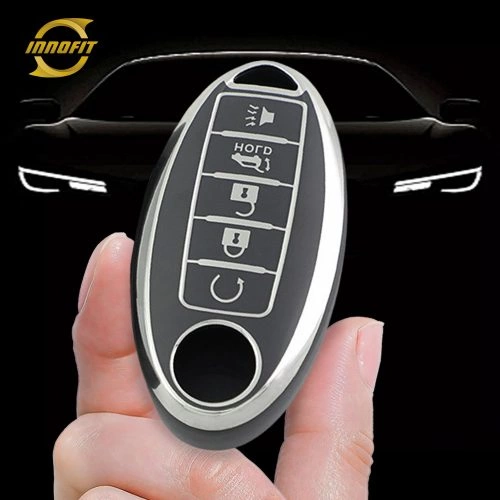 NIB6T1-Space Gray-Silver Plating- Car Key Cover For Nissan