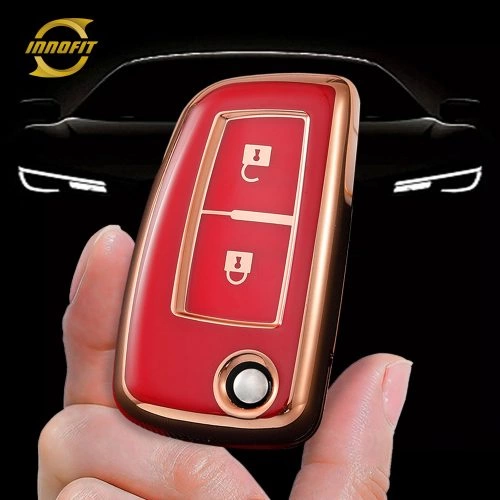 NIC2T1-Red-Gold Plating- Car Key Cover For Nissan
