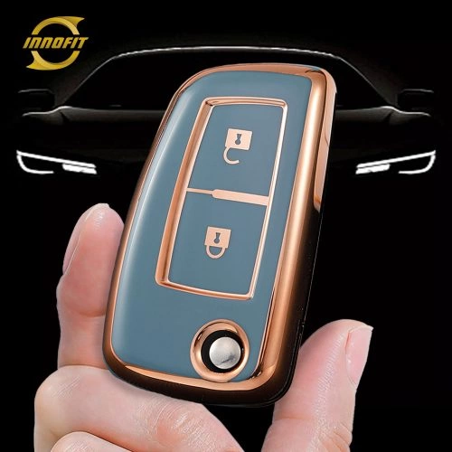 NIC2T1-Granny Grey-Gold Plating- Car Key Cover For Nissan