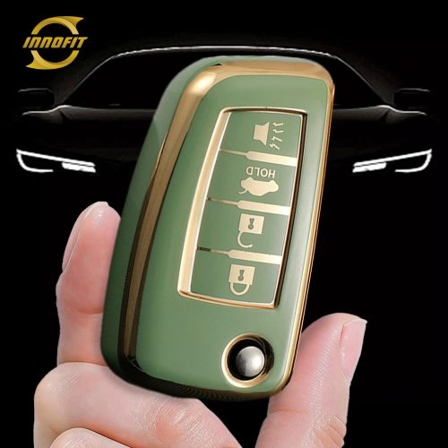 NIC4T1-Green-Gold Plating- Car Key Cover For Nissan