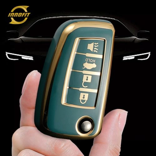 NIC4T1-Granny Grey-Gold Plating- Car Key Cover For Nissan