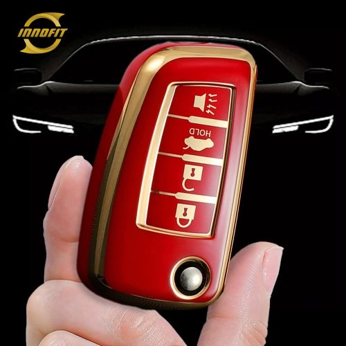 NIC4T1-Red-Gold Plating- Car Key Cover For Nissan