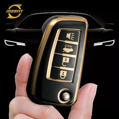 NIC4T1-Black-Gold Plating- Car Key Cover For Nissan