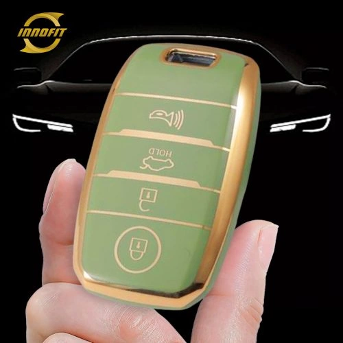 KIC1T1-Green-Gold Plating- Car Key Cover For Kia
