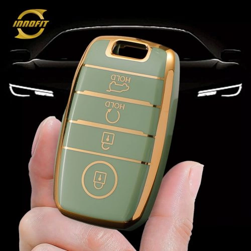 KIC3T1-Green-Gold Plating- Car Key Cover For Kia