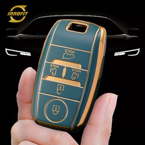 KIC4T1-Granny Grey-Gold Plating- Car Key Cover For Kia