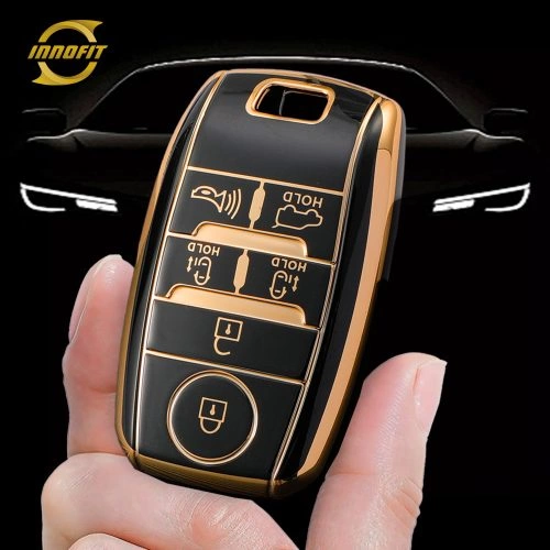 KIC5T1-Black-Gold Plating- Car Key Cover For Kia