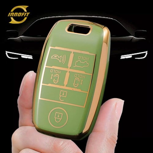 KIC5T1-Green-Gold Plating- Car Key Cover For Kia