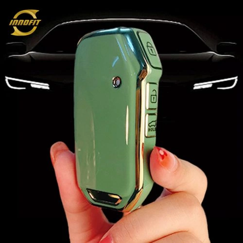 KIK1T1-Green-Gold Plating- Car Key Cover For Kia
