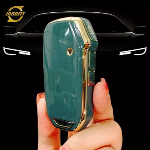KIK1T1-Granny Grey-Gold Plating- Car Key Cover For Kia
