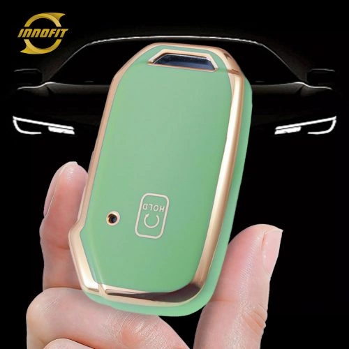 KIK5T1-Green-Gold Plating- Car Key Cover For Kia