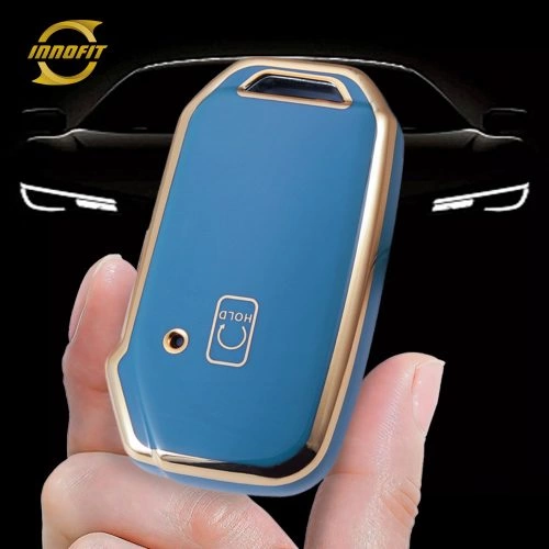KIK5T1-Granny Grey-Gold Plating- Car Key Cover For Kia