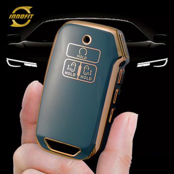 KIT2T1-Granny Grey-Gold Plating- Car Key Cover For Kia