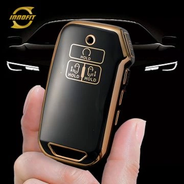 KIT2T1-Black-Gold Plating- Car Key Cover For Kia