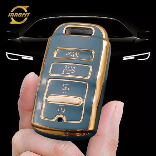 KIF1T1-Granny Grey-Gold Plating- Car Key Cover For Kia