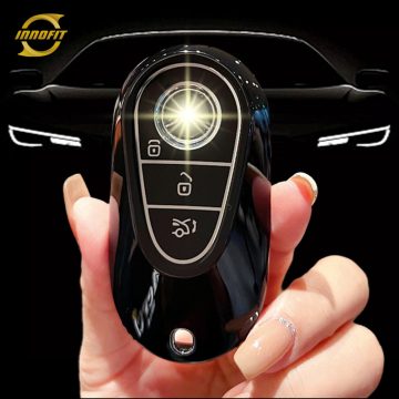 MEA1T1-Black-Silver Plating- Car Key Cover For Mercedes-Benz