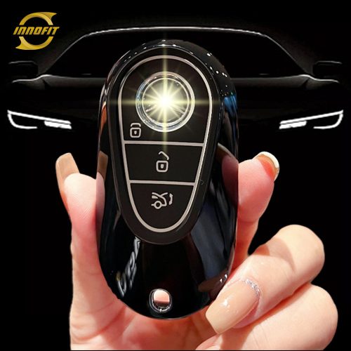 MEA1T1-Black-Silver Plating- Car Key Cover For Mercedes-Benz