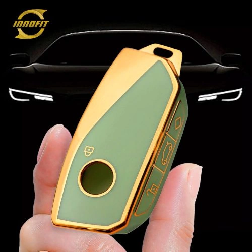 BMA1T1-Green-Gold Plating- Car Key Cover For BMW