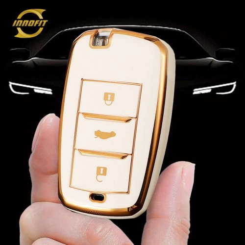 CHA1T1-White-Gold Plating- Car Key Cover For CHANGAN