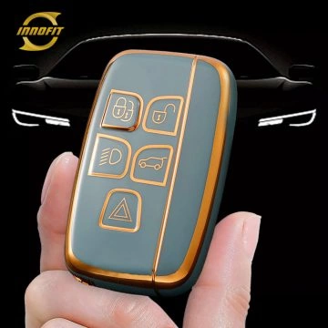 LAA1T1-Granny Grey-Gold Plating- Car Key Cover For Landrover Jaguar
