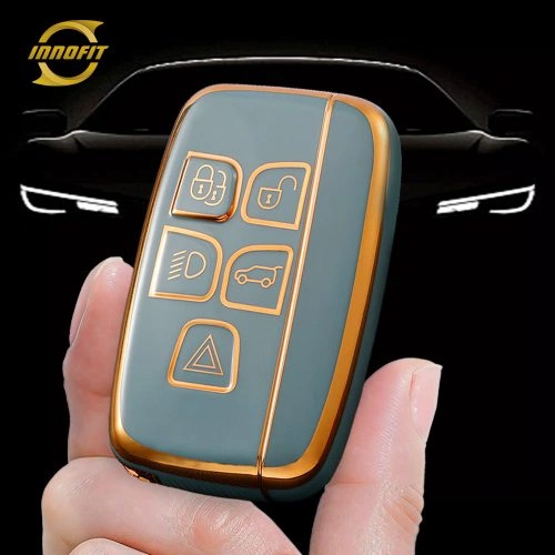LAA1T1-Granny Grey-Gold Plating- Car Key Cover For Landrover Jaguar