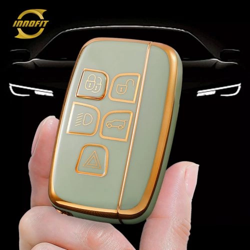 LAA1T1-Green-Gold Plating- Car Key Cover For Landrover Jaguar
