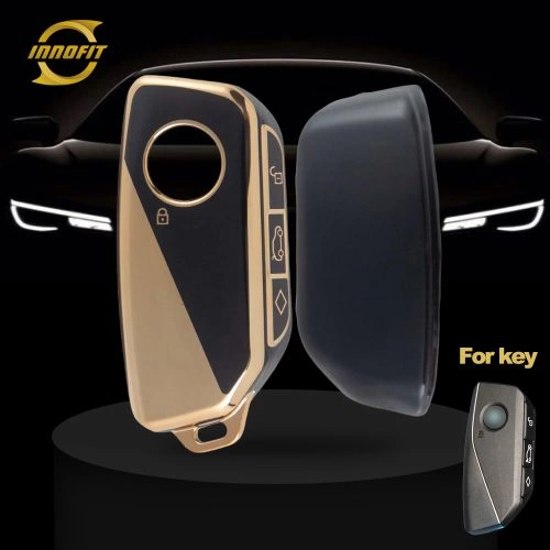 BMA1T1-Black-Gold Plating- Car Key Cover For BMW
