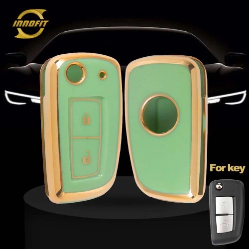 NIC2T1-Green-Gold Plating- Car Key Cover For Nissan