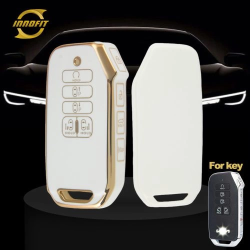 KIU1T1-White-Gold Plating- Car Key Cover For Kia