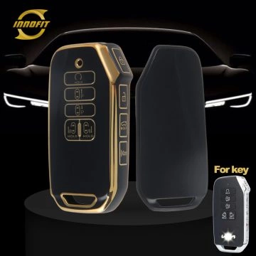 KIU1T1-Black-Gold Plating- Car Key Cover For Kia