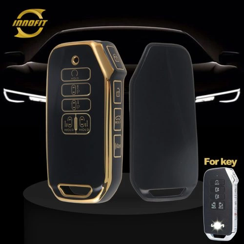 KIU1T1-Black-Gold Plating- Car Key Cover For Kia
